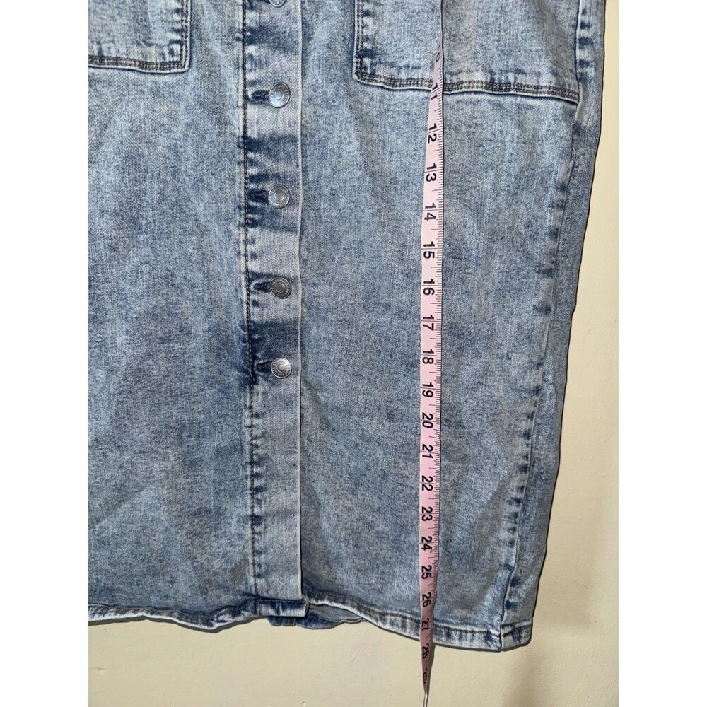 Sonoma Denim Button Front Midi Skirt Light Wash 8 - Picture 6 of 6